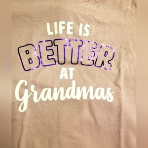 NWT LIFE IS BETTER AT GRANDMAS HOUSE t shirt lavender size large